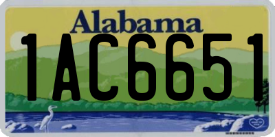 AL license plate 1AC6651