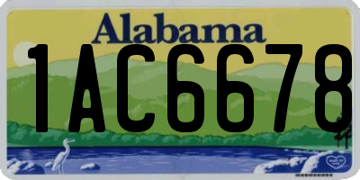 AL license plate 1AC6678