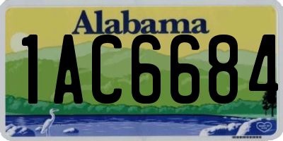 AL license plate 1AC6684