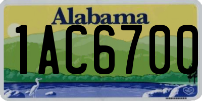 AL license plate 1AC6700