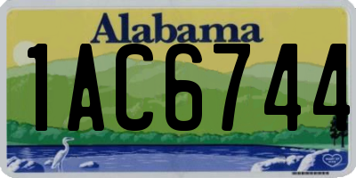 AL license plate 1AC6744