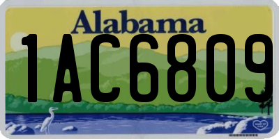 AL license plate 1AC6809