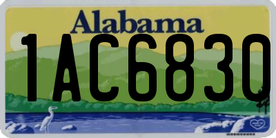 AL license plate 1AC6830