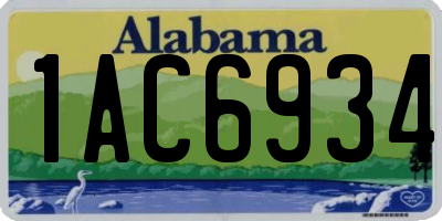AL license plate 1AC6934