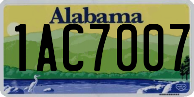 AL license plate 1AC7007