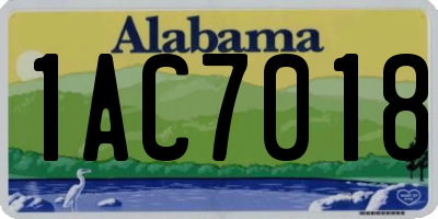 AL license plate 1AC7018