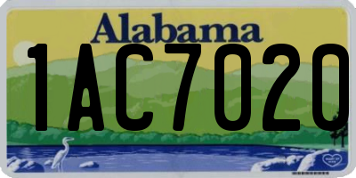 AL license plate 1AC7020