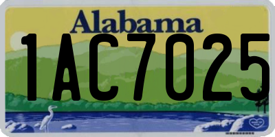 AL license plate 1AC7025