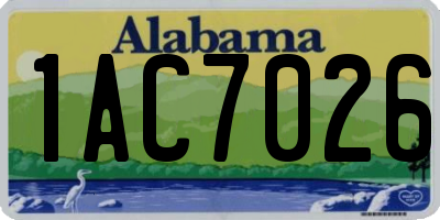 AL license plate 1AC7026