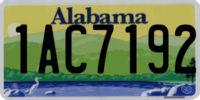 AL license plate 1AC7192