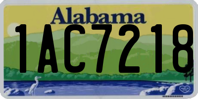 AL license plate 1AC7218