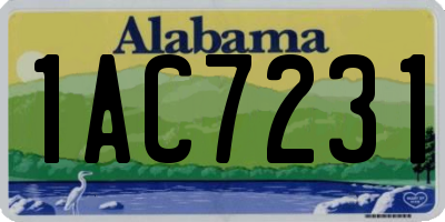 AL license plate 1AC7231