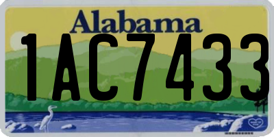 AL license plate 1AC7433