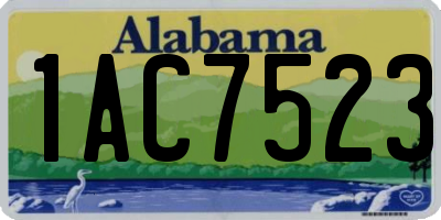 AL license plate 1AC7523