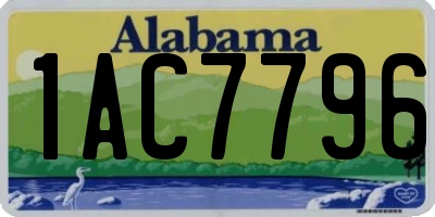 AL license plate 1AC7796
