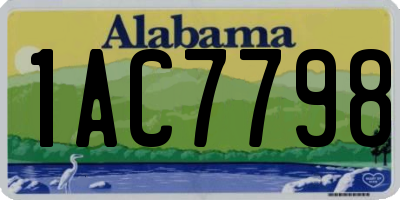AL license plate 1AC7798
