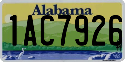 AL license plate 1AC7926