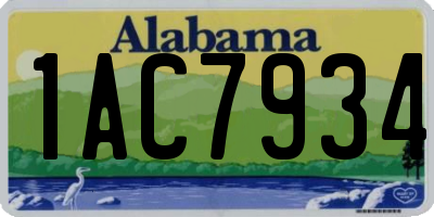 AL license plate 1AC7934