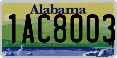 AL license plate 1AC8003