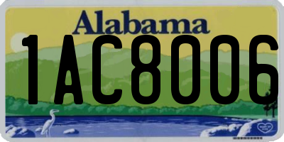 AL license plate 1AC8006