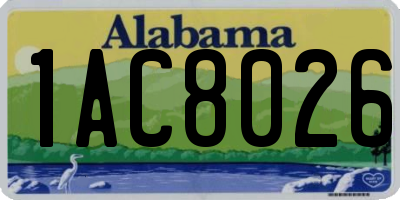 AL license plate 1AC8026