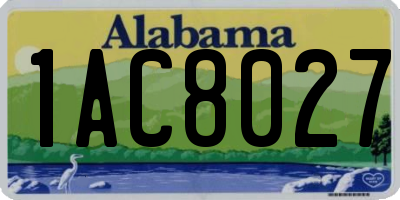 AL license plate 1AC8027