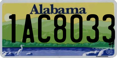 AL license plate 1AC8033