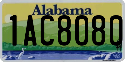 AL license plate 1AC8080