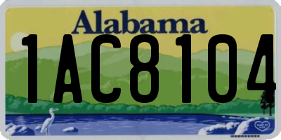 AL license plate 1AC8104