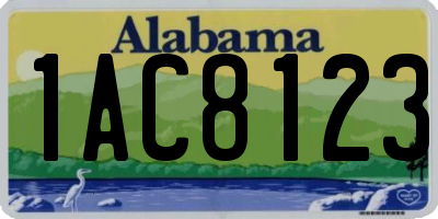 AL license plate 1AC8123