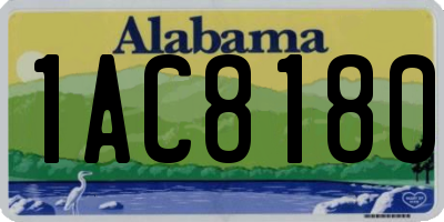 AL license plate 1AC8180