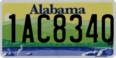 AL license plate 1AC8340