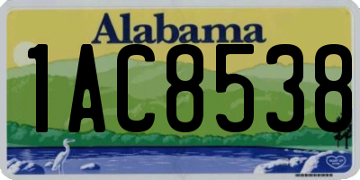 AL license plate 1AC8538