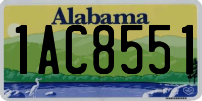 AL license plate 1AC8551