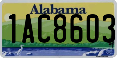 AL license plate 1AC8603