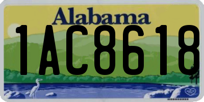 AL license plate 1AC8618