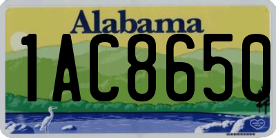 AL license plate 1AC8650