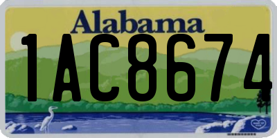 AL license plate 1AC8674