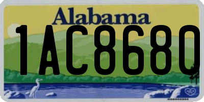 AL license plate 1AC8680