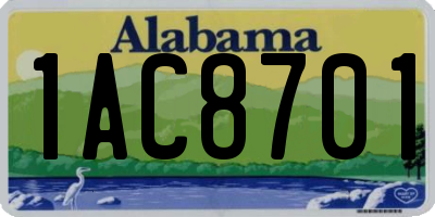 AL license plate 1AC8701