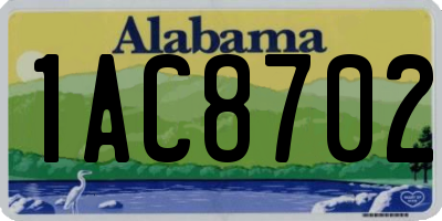 AL license plate 1AC8702