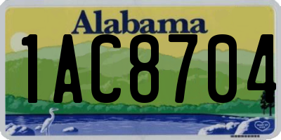 AL license plate 1AC8704