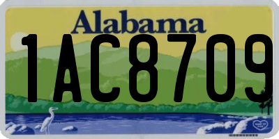 AL license plate 1AC8709