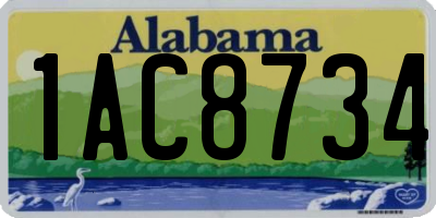 AL license plate 1AC8734