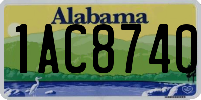 AL license plate 1AC8740