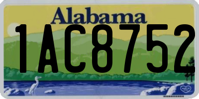 AL license plate 1AC8752