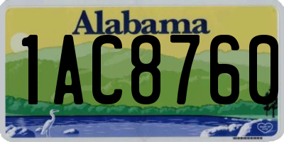AL license plate 1AC8760