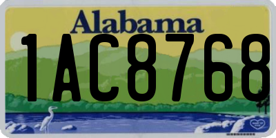 AL license plate 1AC8768