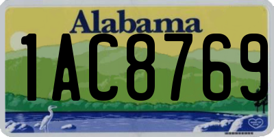 AL license plate 1AC8769