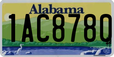 AL license plate 1AC8780